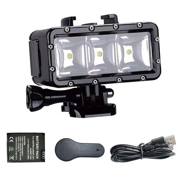 Suptig Suptig Waterproof LED Video Light for GoPro & DJI: Dimmable Night Fill Light for Underwater Adventures