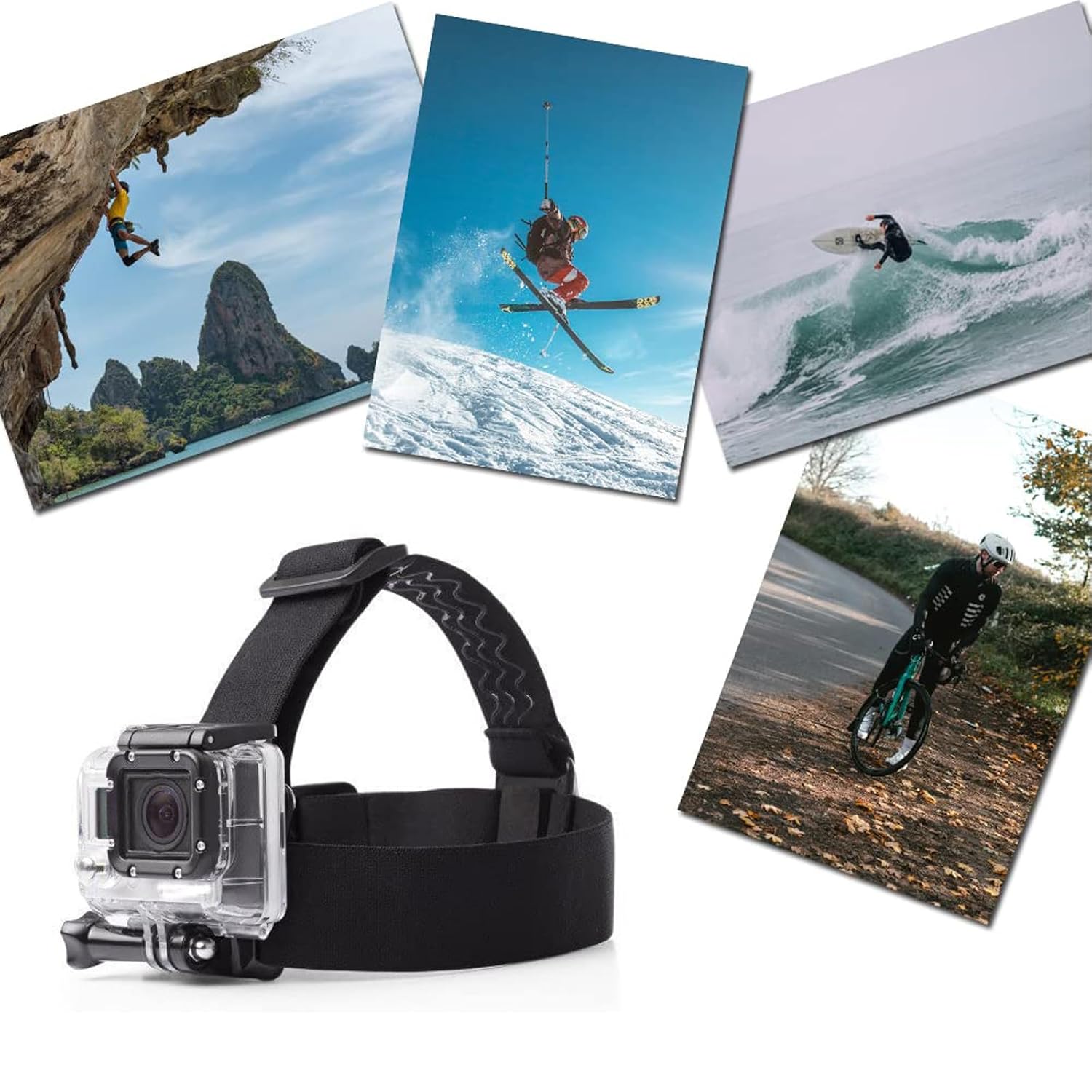 VVHOOY Head Strap Mount for GoPro Hero 13 12 11 10 9 8 and AKASO EK7000 Brave 4 5 6 7 LE V50X and Other Action Cameras Elastic Flexible Design - View 6 of 9