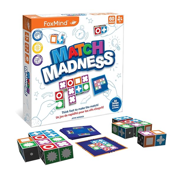 FoxMind Foxmind Match Madness Board Game Dual Mode Visual Matching Game for Family Fun and Problem Solving