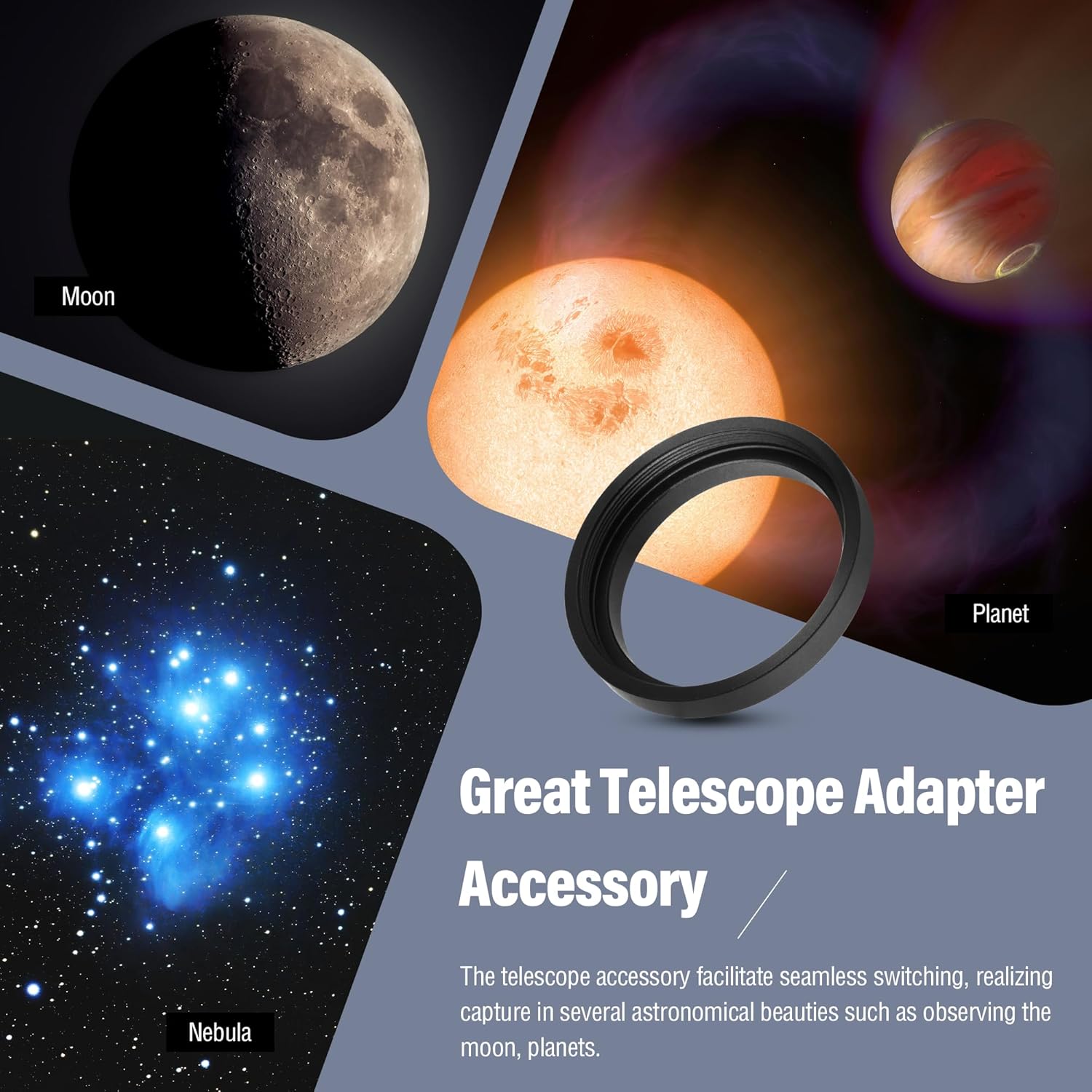 Astromania Astromania M43 to M42 Telescope Adapter for 1.25 and 2 Inch SWA Eyepiece Camera Connection - View 7 of 7