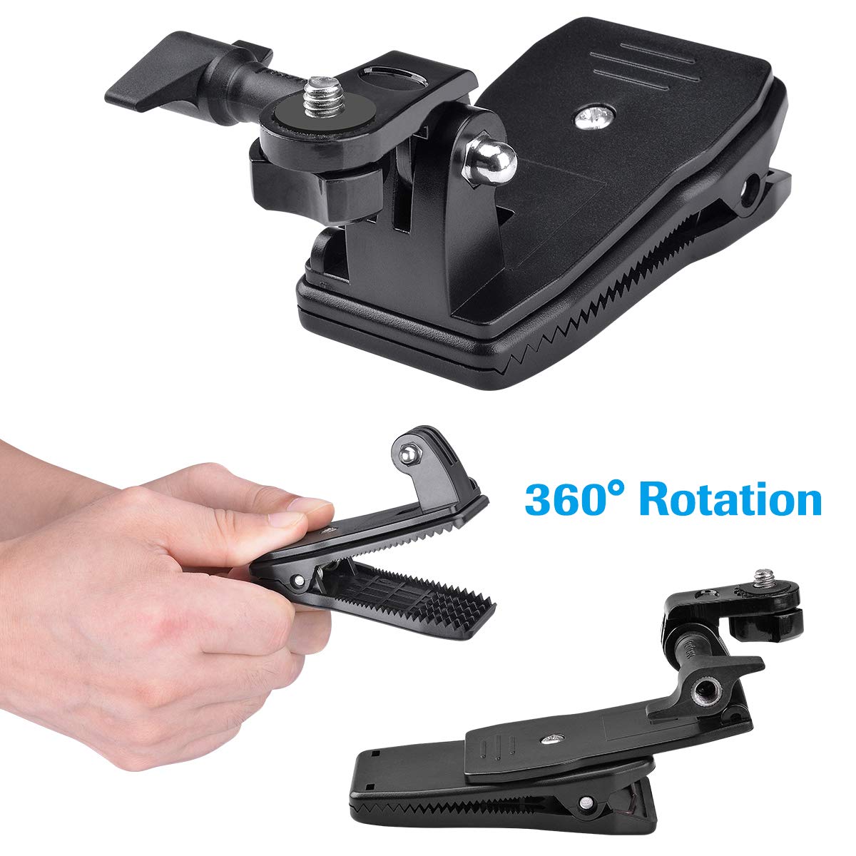 Fantaseal 360 Degree Rotary Action Camera Clamp Mount Compatible with GoPro Hero 7 6 5 4 SJCAM SJ4000 Garmin Virb XE and More - View 4 of 8