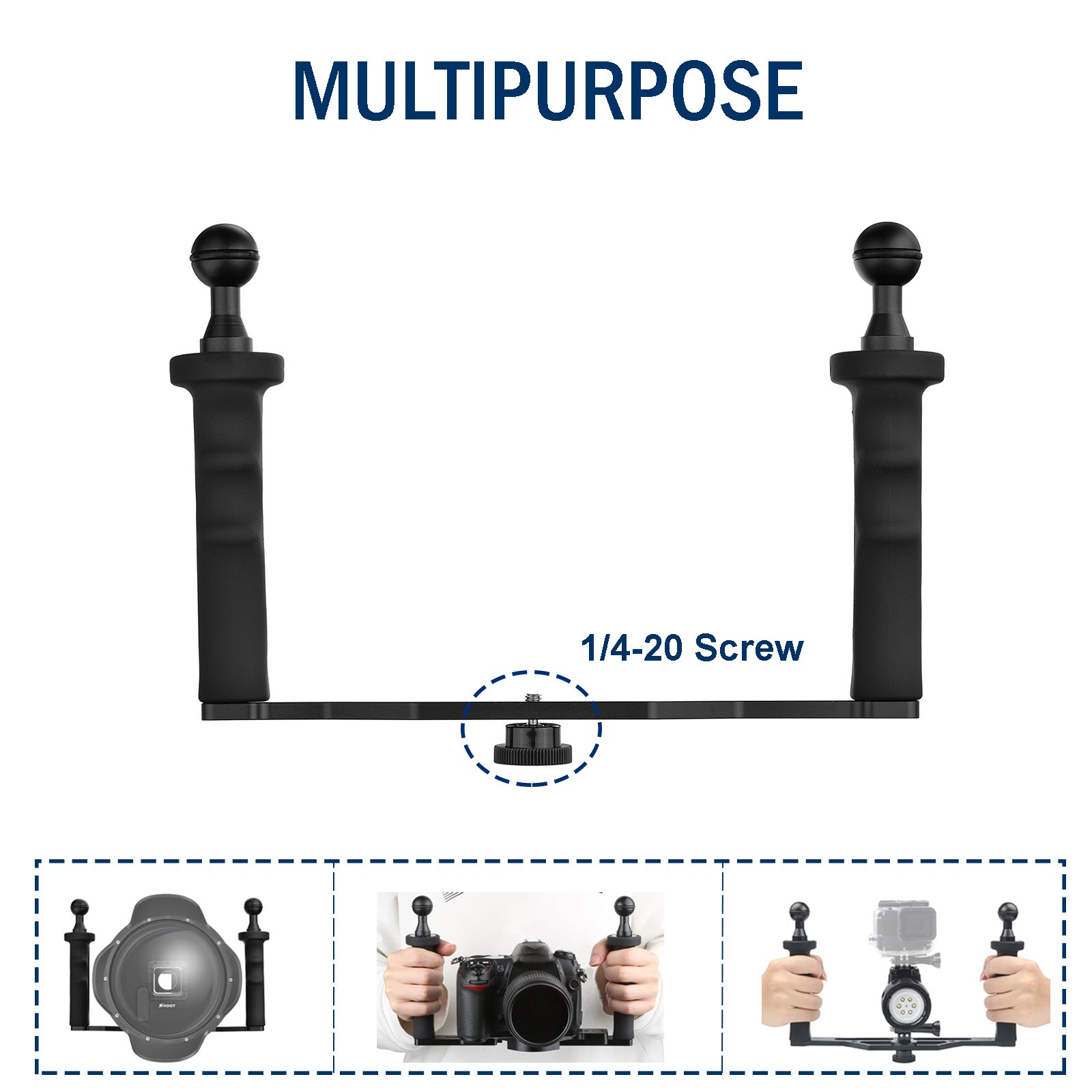 DF Hand Grip Aluminum Alloy Stabilizer Gimbal for DSLR Action Cameras Video Film Kit for Hero 12 11 10 9 8 7 6 Canon Nikon Pentax Olympus - View 6 of 6