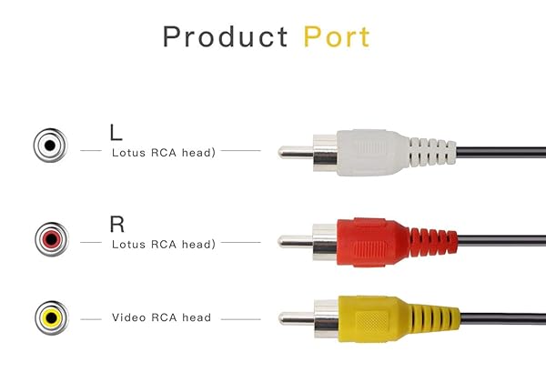 PASOW PASOW 3 RCA Cable 50 Feet Male to Male Audio Video Composite for DVD and Home Theater - View 4 of 7