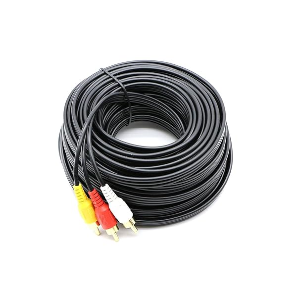 PASOW PASOW 3 RCA Cable 50 Feet Male to Male Audio Video Composite for DVD and Home Theater - View 7 of 7