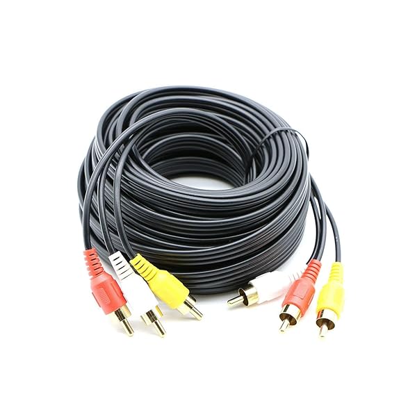 PASOW PASOW 30 Feet RCA Cable Audio Video Composite Male to Male for DVD and Home Theater Systems - View 7 of 7