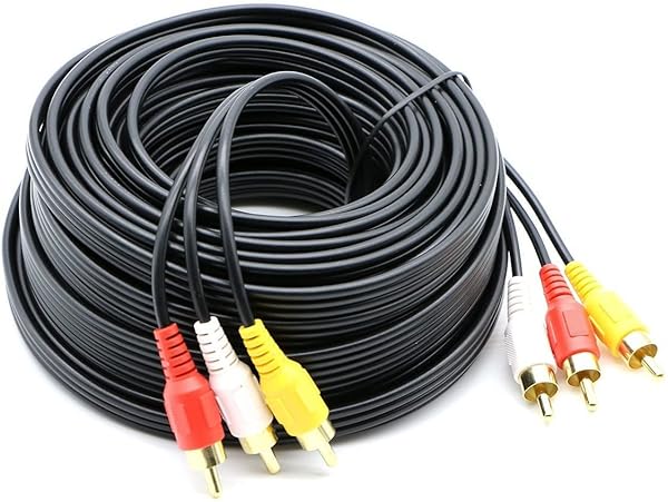 PASOW PASOW 30 Feet RCA Cable Audio Video Composite Male to Male for DVD and Home Theater Systems
