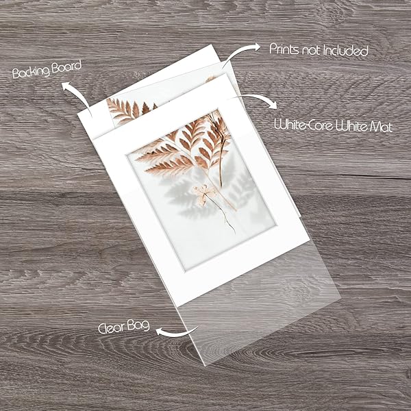 Golden State Art Golden State Art 10-Pack White Pre-Cut 16x20 Picture Mats for 11x14 Photos - Acid-Free, Bevel Cut, Includes Backing Boards & Bags - View 8 of 8