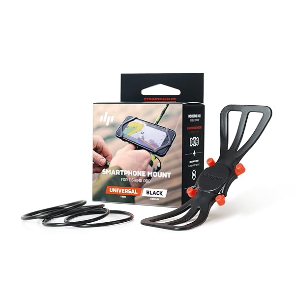 Deeper Deeper Smartphone Mount for Fishing Rod - Hands-Free Sonar Use, 12cm for Easy Viewing