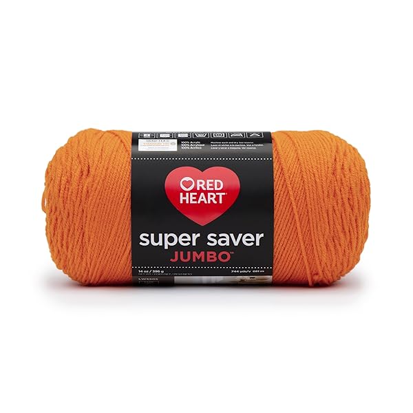 Red Heart Red Heart Super Saver Jumbo Yarn in Pumpkin: Perfect for Fall Crafts & Projects