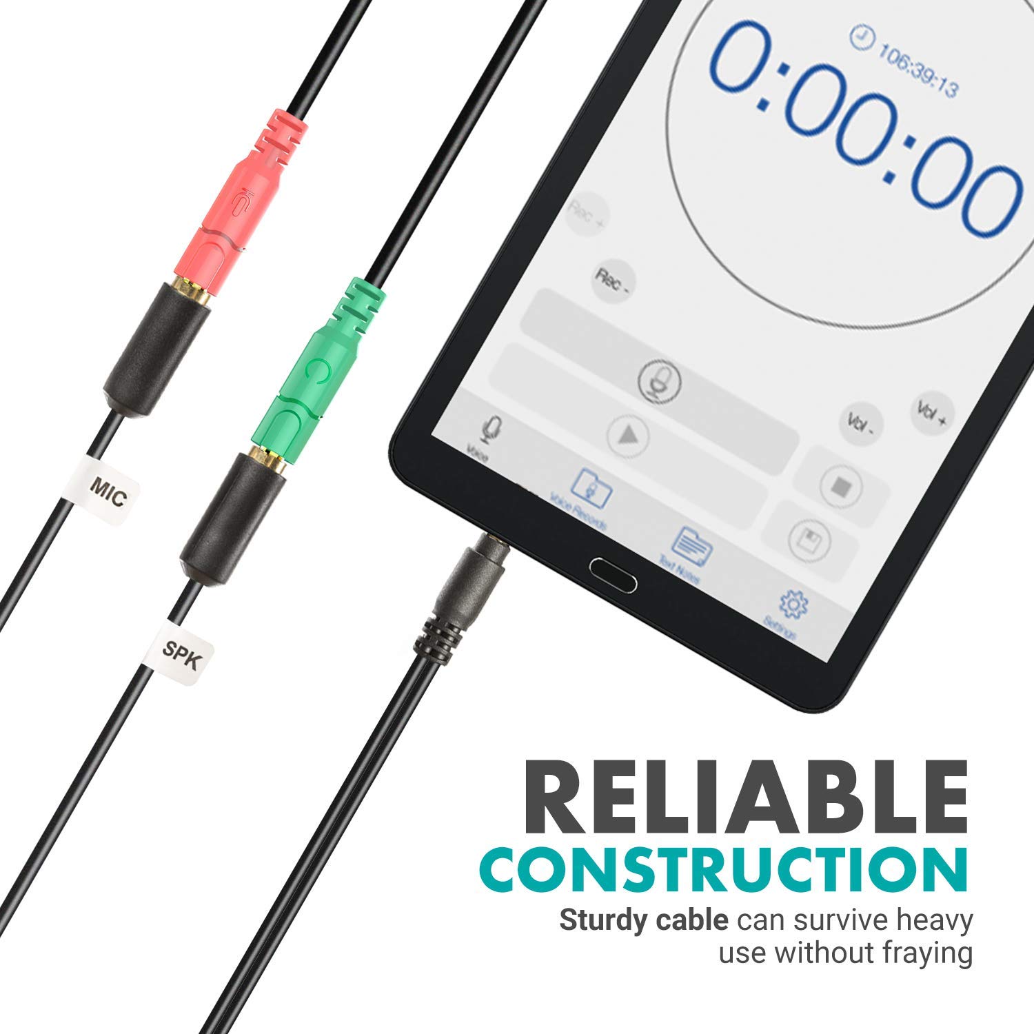 Movo Movo TCB1 3.5mm TRS to TRRS Smartphone Adapter for iPhone and Android with Headphone Jack - View 2 of 7