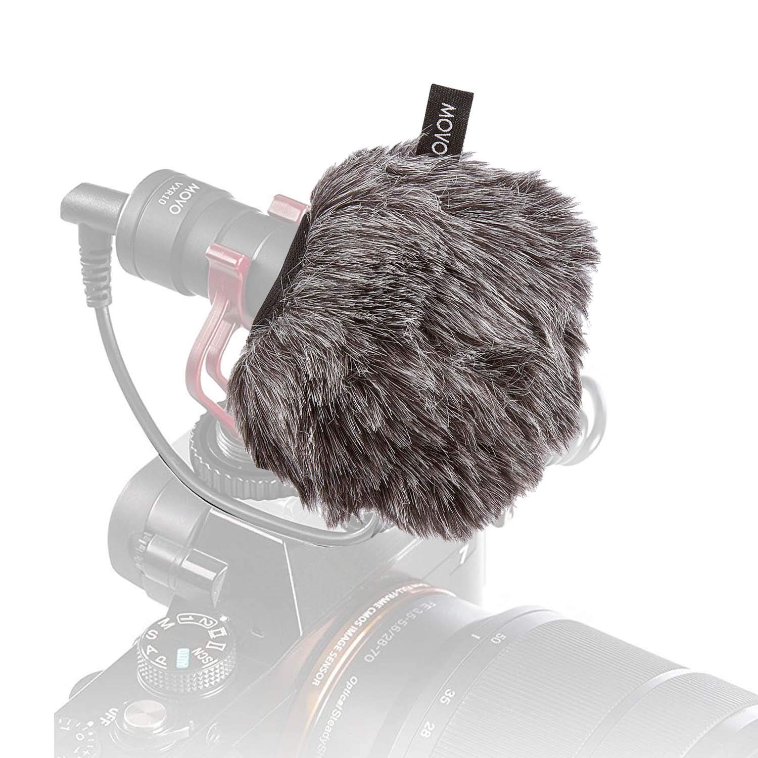 Movo WS-G9 Furry Outdoor Microphone Windscreen Muff for Portable Digital Recorders Fits Zoom H4n H4n PRO H5 H6 Tascam DR-40 DR-05 DR-07 Dark Gray - View 6 of 6