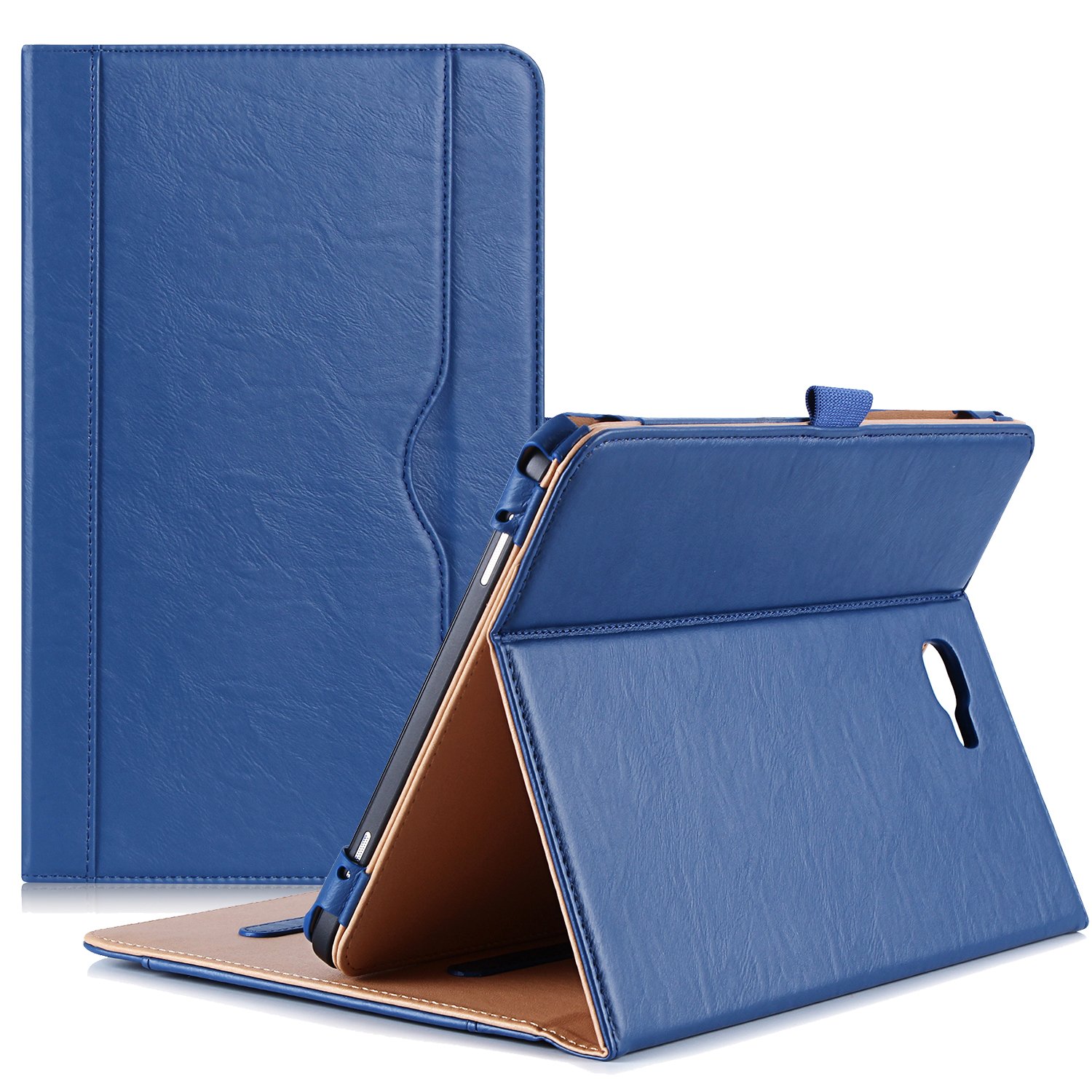 ProCase Leather Case for Galaxy Tab A 10.1 2016 Stand Folio Cover with Card Pocket Multiple Viewing Angles Navy