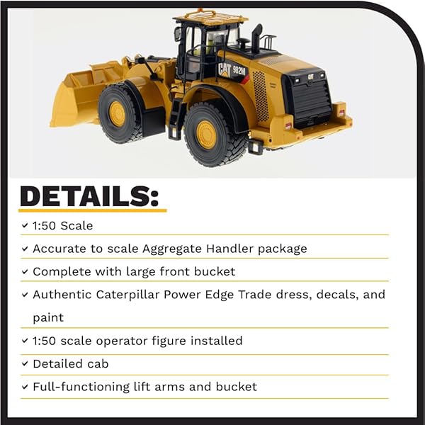 Diecast Masters Diecast Masters 150 Caterpillar 982M Wheel Loader Core Classics Series Model 85292C Collectible Construction Equipment - View 4 of 8