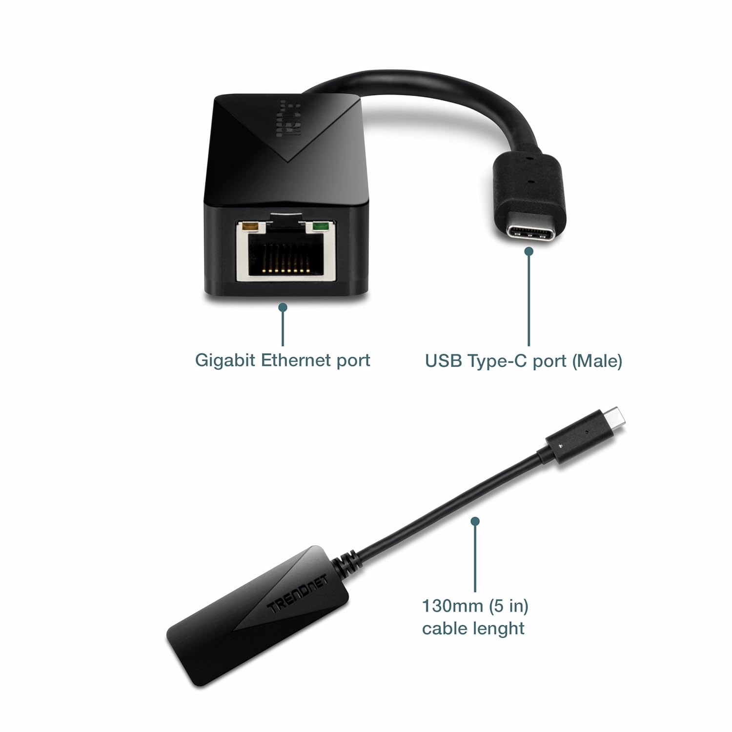 TRENDnet TRENDnet USB Type-C to Gigabit Ethernet Adapter for Windows Mac and Nintendo Switch Fast Wired Network Connection Black TUC-ETG - View 3 of 7