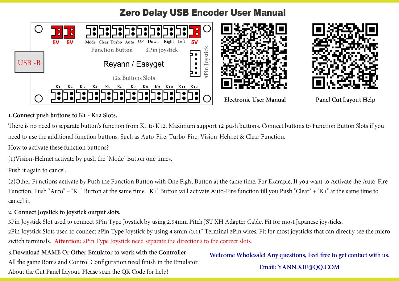 Easyget Easyget 2 Player Zero Delay Game Controller USB Joystick for MAME Raspberry Pi RetroPie DIY Projects - View 8 of 8