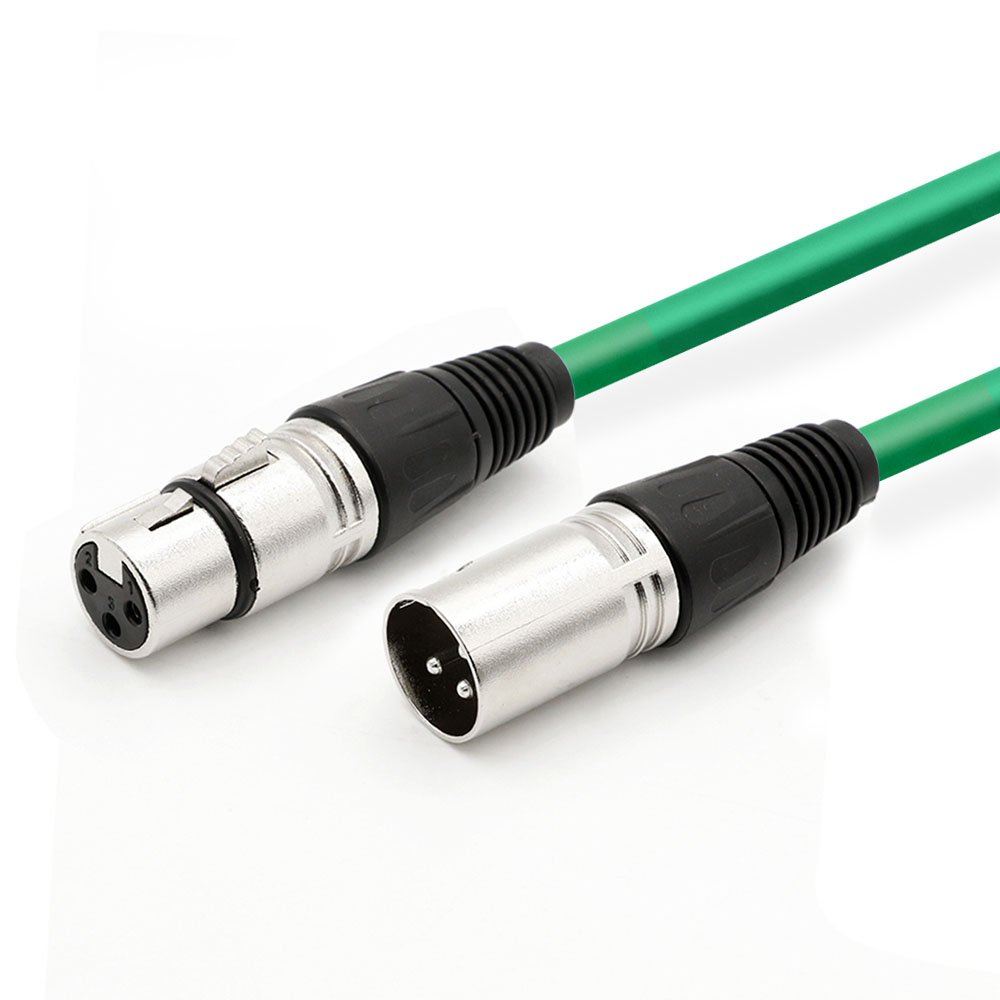 DREMAKE DREMAKE 30m XLR Male to Female Balanced Microphone Cable for Recording Stage DJ Pro 100 Foot Green