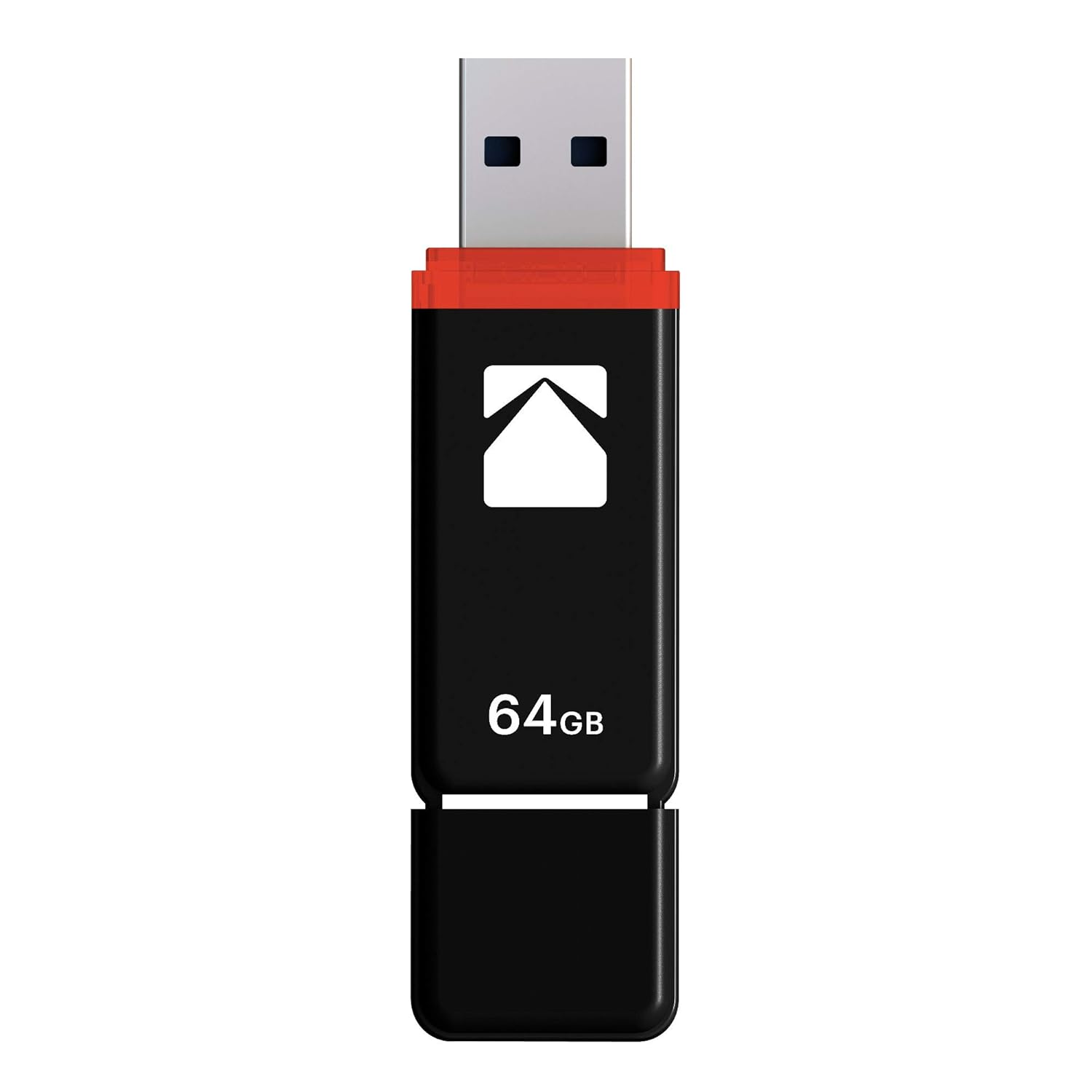 KODAK Kodak 64 GB USB Flash Drive K100 Classic Black Matte Casing with Transparent Red Neck and Cap EKMMD64GK102 - View 2 of 3