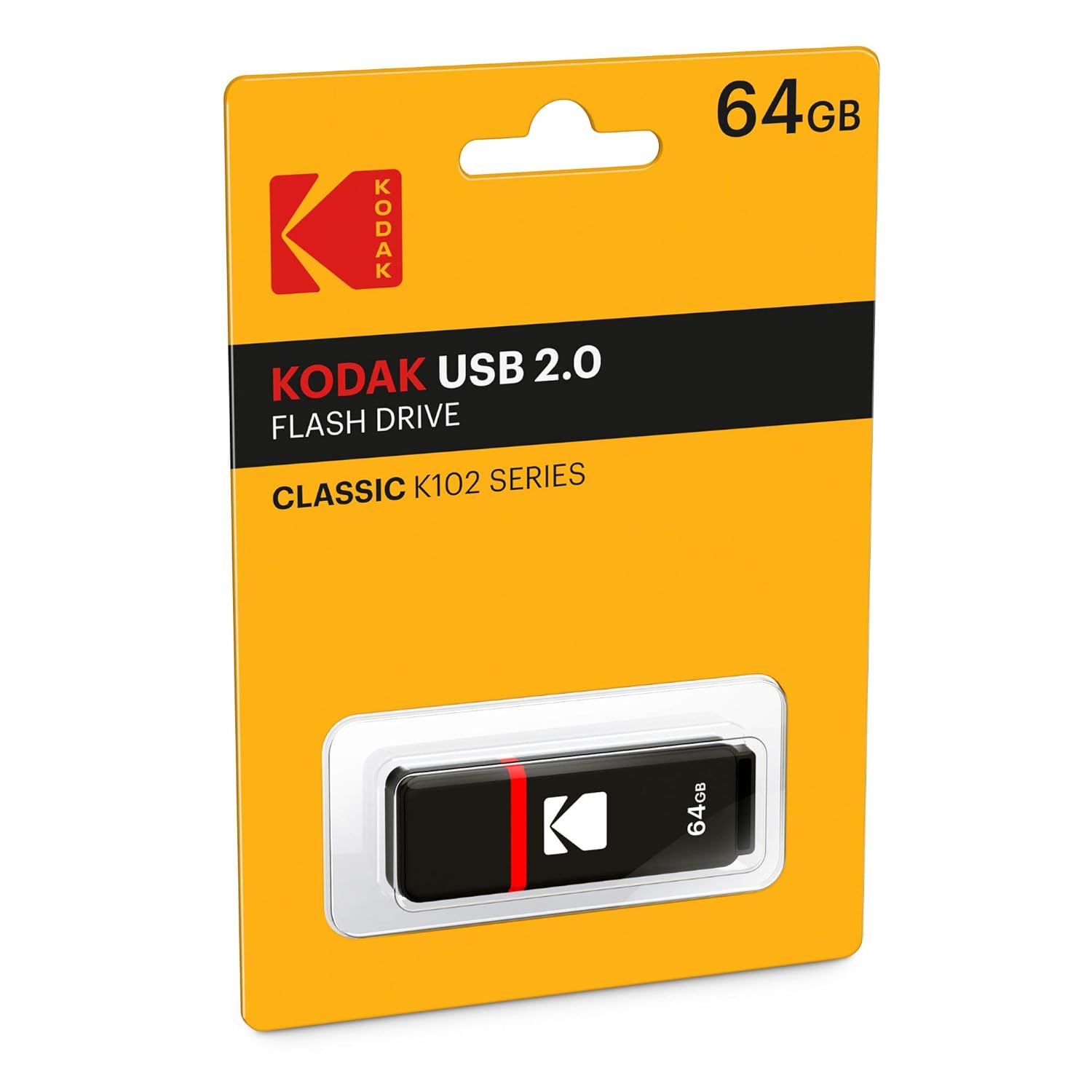 KODAK Kodak 64 GB USB Flash Drive K100 Classic Black Matte Casing with Transparent Red Neck and Cap EKMMD64GK102 - View 3 of 3
