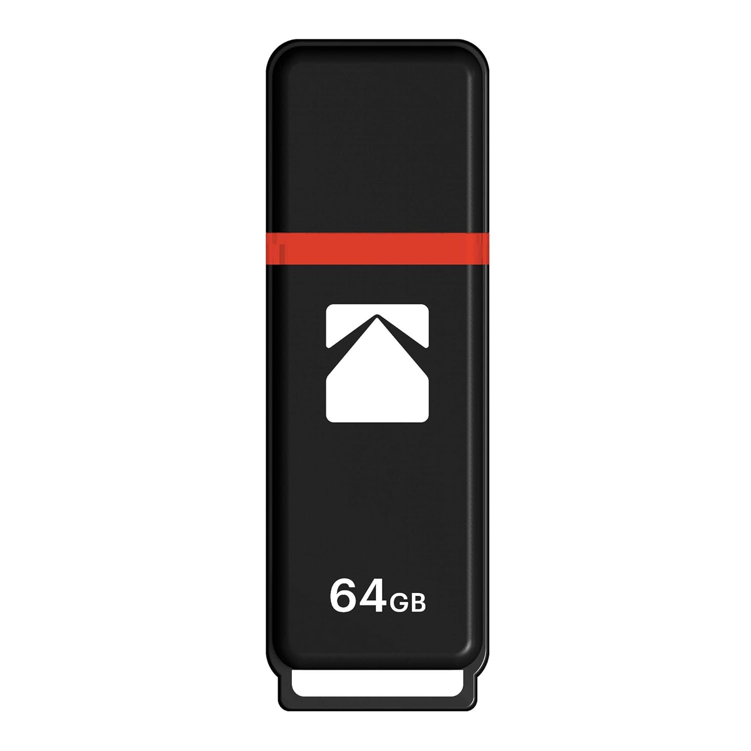 Kodak 64 GB USB Flash Drive K100 Classic Black Matte Casing with Transparent Red Neck and Cap EKMMD64GK102
