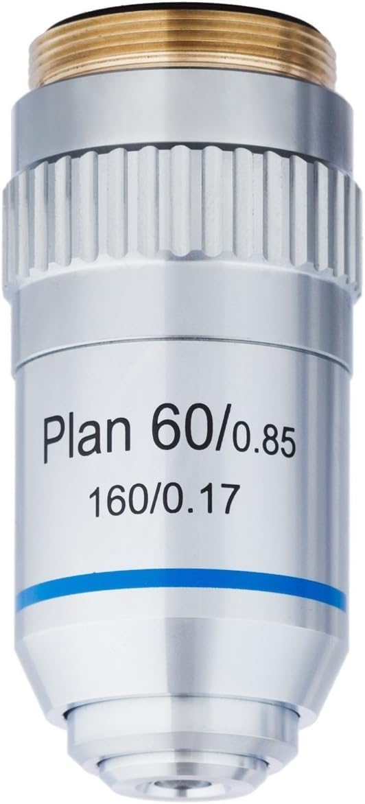 AmScope AmScope 60X Plan Achromatic Objective Lens with Knurled Ring for Microscopes High Quality Optics