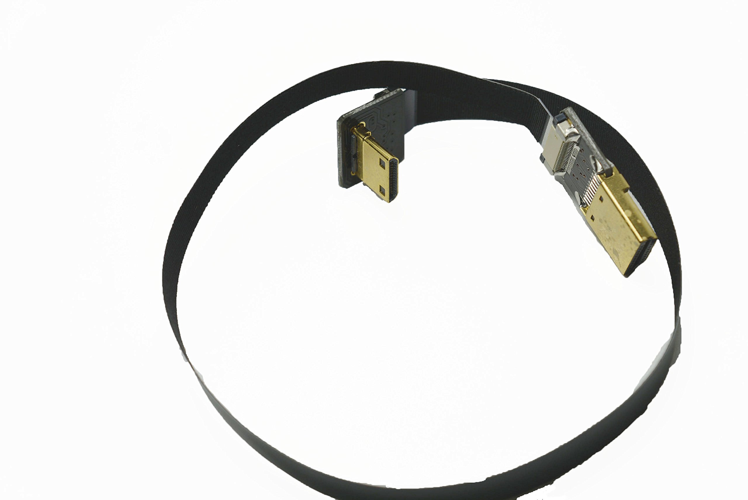 Black 30CM FPV HDMI Cable Mini to Standard for 5D3 5D2 GH3 GH2 5N 5T 5R 7N 90 Degree DJI - View 3 of 9