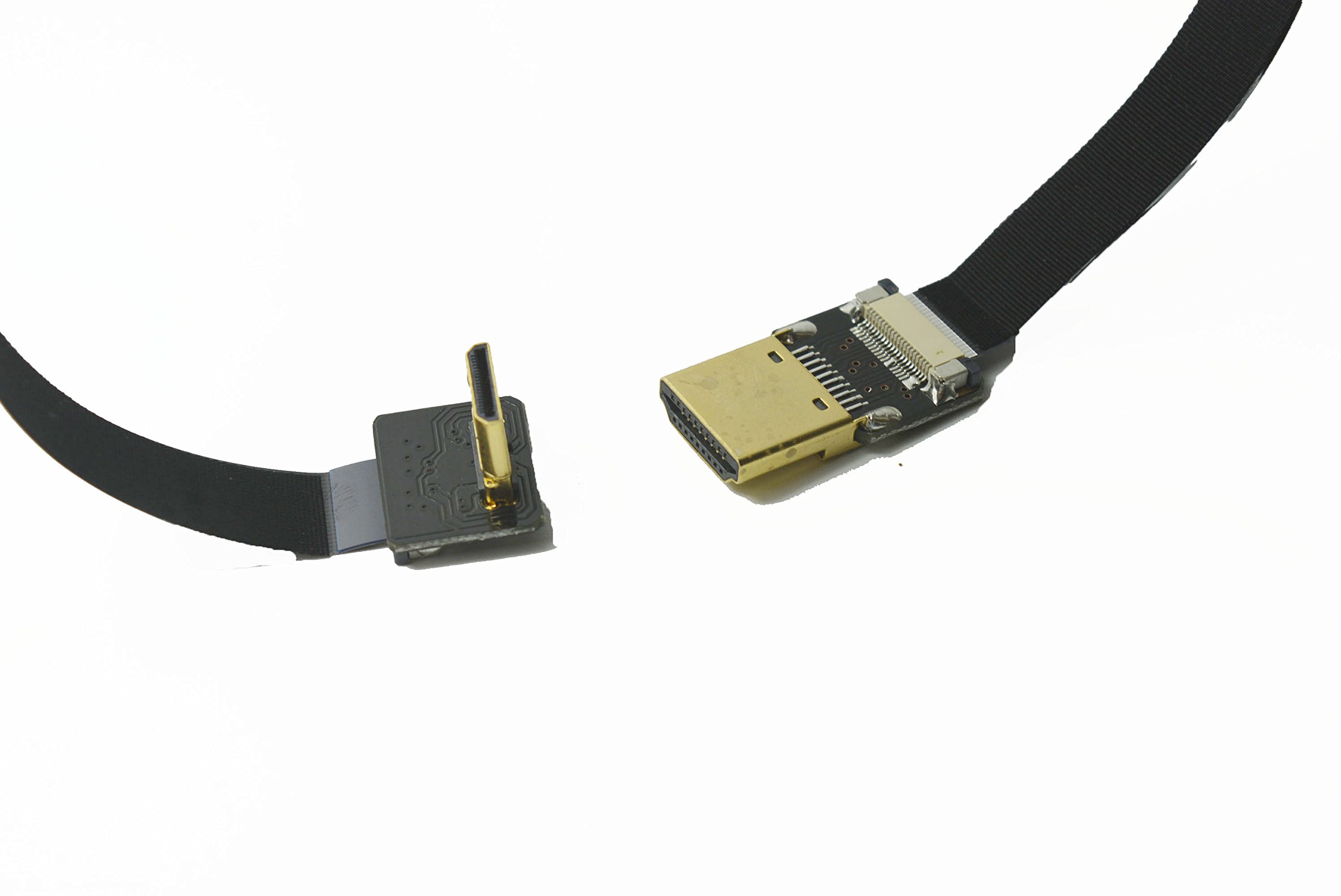 Black 30CM FPV HDMI Cable Mini to Standard for 5D3 5D2 GH3 GH2 5N 5T 5R 7N 90 Degree DJI - View 4 of 9