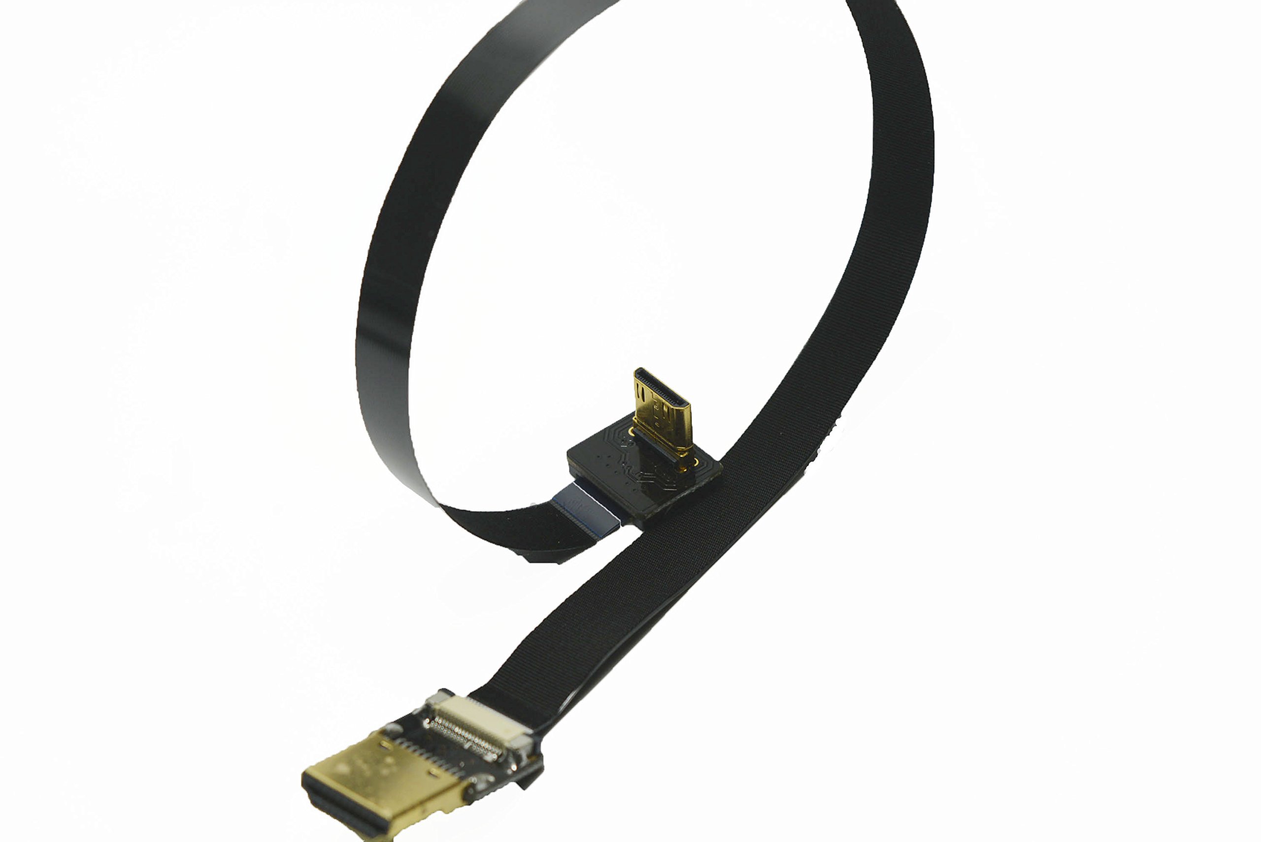 Black 30CM FPV HDMI Cable Mini to Standard for 5D3 5D2 GH3 GH2 5N 5T 5R 7N 90 Degree DJI