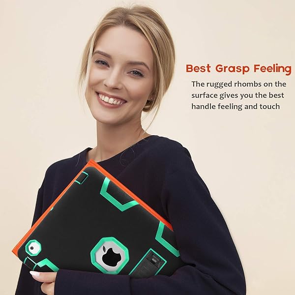 AICase AICase Heavy Duty Shockproof iPad 2 3 4 Case with Kickstand and Stylus Rugged Three Layer Armor Protection Black Mint Blue - View 4 of 8