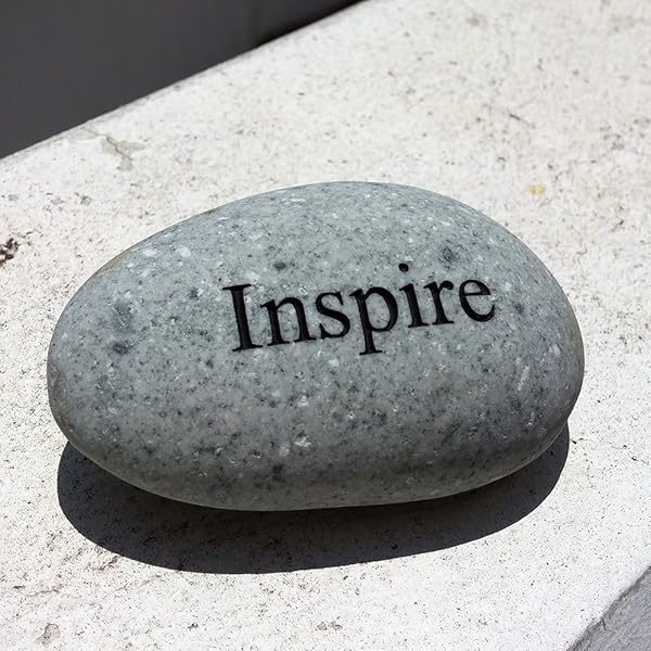 Garden Age Supply Inspire Engraved Stone Pebble River Rock for Unique Home Decor and Gifts