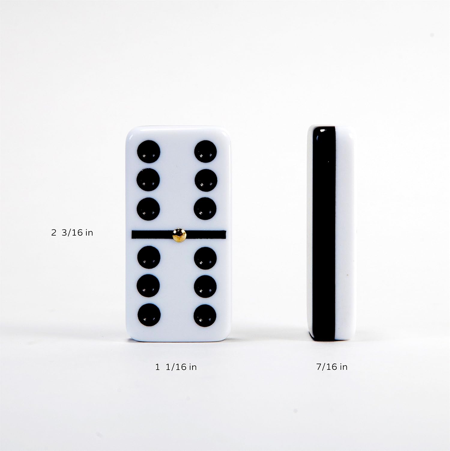 Luxe Dominoes Modern Double Six Jumbo Dominoes Set Premium Acrylic with Racks and Trays Made in the USA for Easy Playing Black Dominoes - View 6 of 6