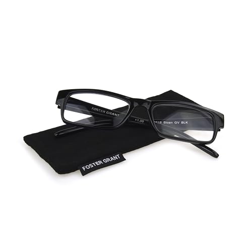 Foster Grant Foster Grant Men's Sloan Square Reading Glasses Black Transparent 59mm +1.25 for Stylish Vision Correction - View 2 of 3