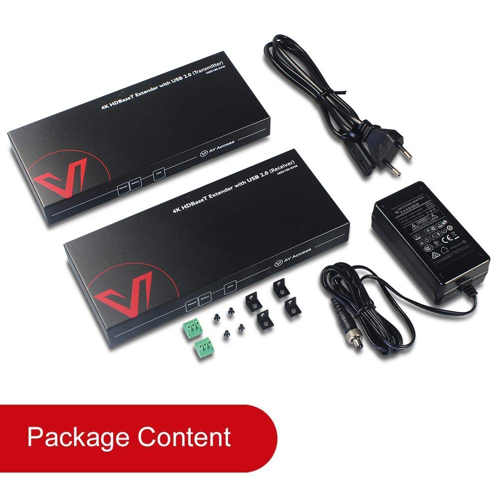 v AV Access AV Access HDMI USB Extender KVM 100m 4K 60Hz Over Cat5e 6 6a 7 with 4 USB Ports No Signal Loss RS232 POE Independent EDID Management - View 8 of 8