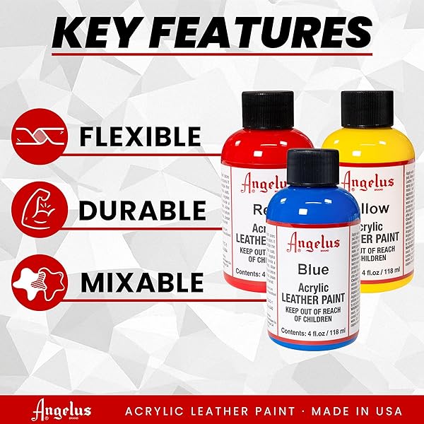 Angelus Angelus Acrylic Leather Paint 4 oz - Burgundy | Premium Quality for Custom Leather Projects - View 3 of 10