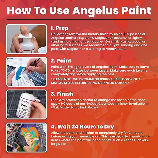 Angelus Angelus Acrylic Leather Paint 4 oz - Burgundy | Premium Quality for Custom Leather Projects - View 10 of 10