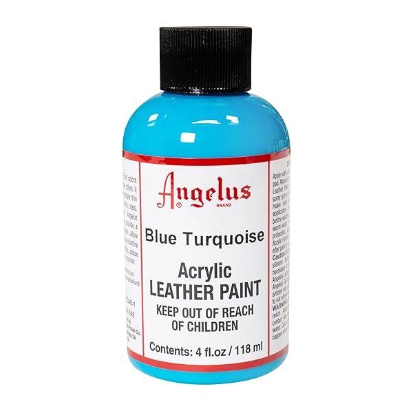 Angelus Angelus Acrylic Leather Paint 4oz - Vibrant Blue Turquoise for Custom Art & Craft Projects