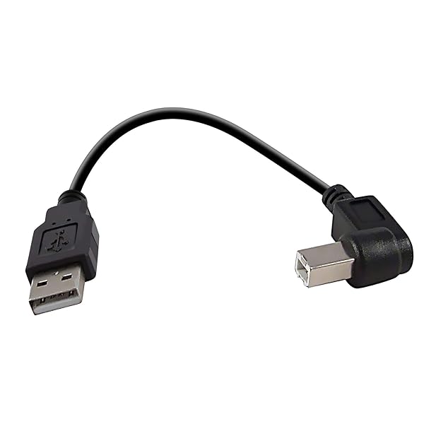Inovat Haiker Right Angle USB 2.0 Printer Cable A Male to Right Angle B Male 12 Inch for Printers and Scanners
