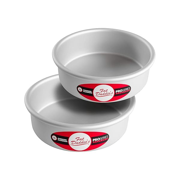 Fat Daddio's Fat Daddio's Anodized Aluminum Round Cake Pans 2 Piece Set 6 x 2 Inch for Perfect Baking Results