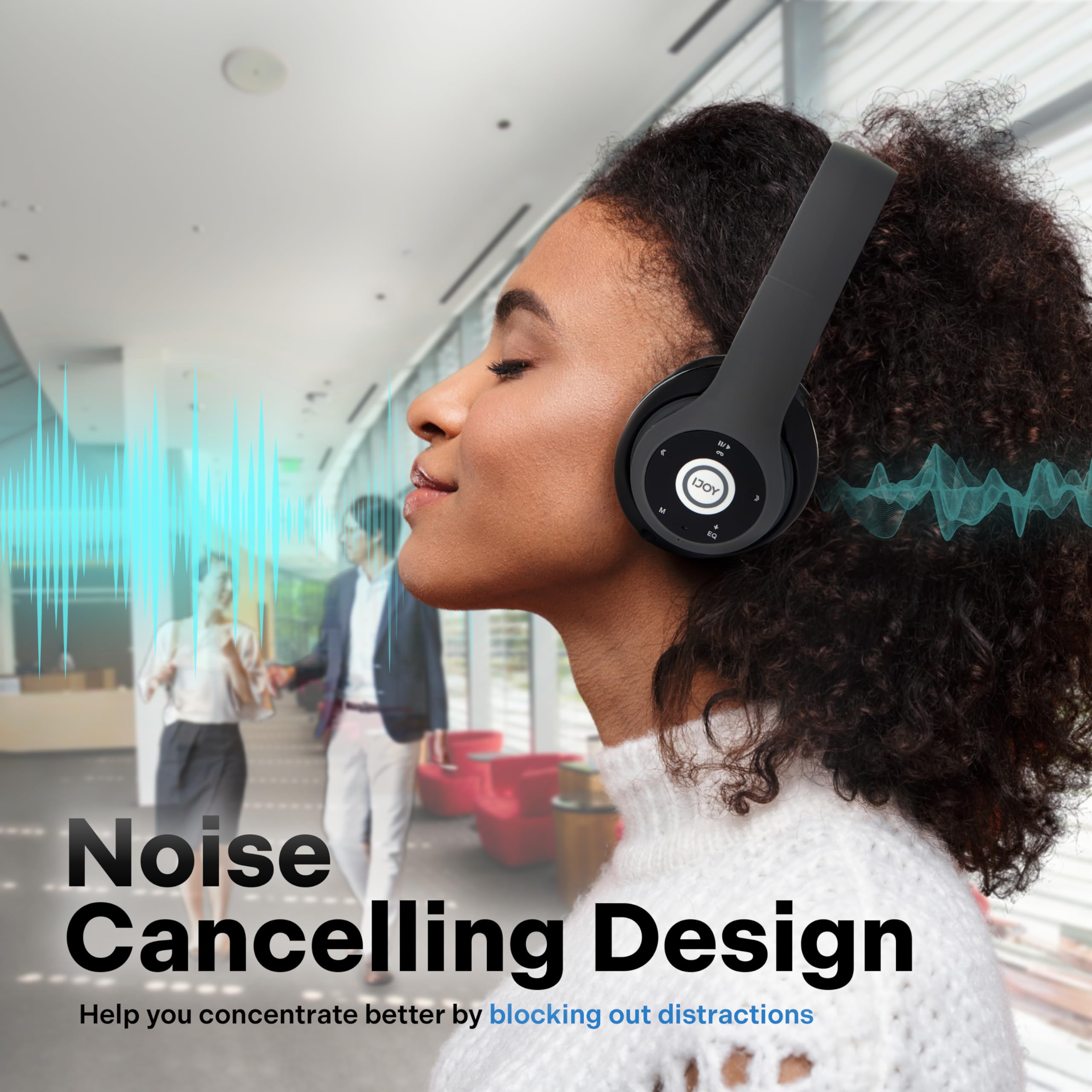 P26 iJoy Matte Finish Premium Wireless Bluetooth Over Ear Headset Foldable Headphone for Superior Sound Quality and Comfort - View 5 of 7