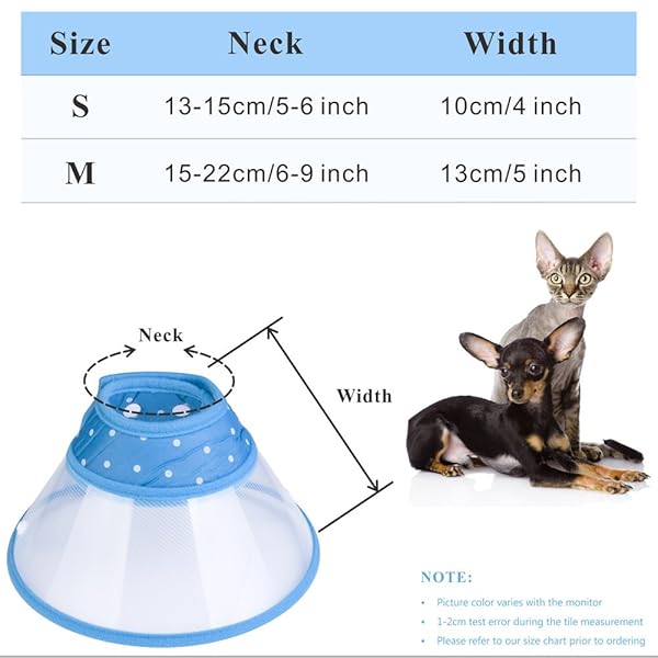 PETBABA PETBABA Cat Cone Collar Soft E Collar for Kittens and Puppies Recovery After Surgery Clear Design Not Blocking Vision Size S Blue - View 2 of 7