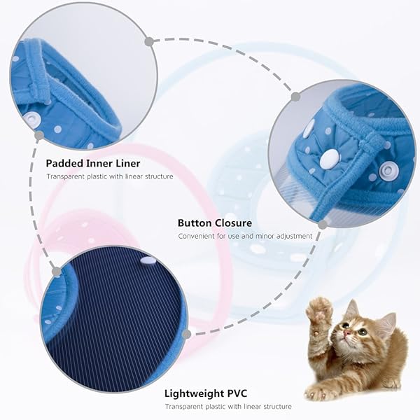 PETBABA PETBABA Cat Cone Collar Soft E Collar for Kittens and Puppies Recovery After Surgery Clear Design Not Blocking Vision Size S Blue - View 4 of 7