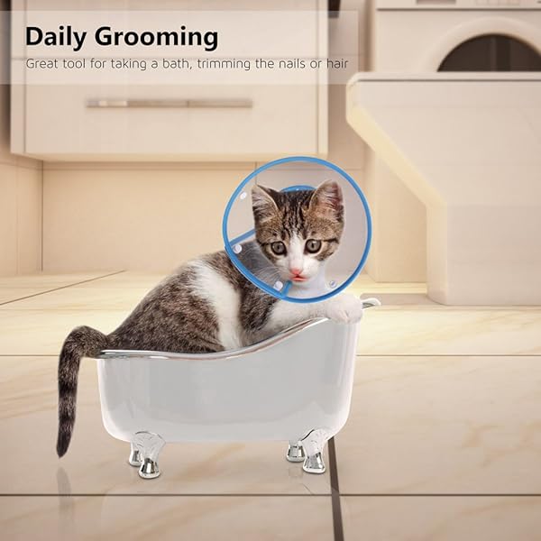 PETBABA PETBABA Cat Cone Collar Soft E Collar for Kittens and Puppies Recovery After Surgery Clear Design Not Blocking Vision Size S Blue - View 7 of 7