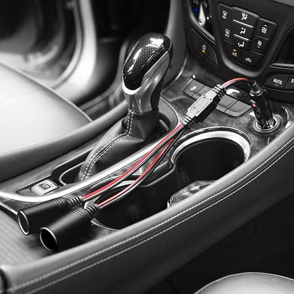 ELECTOP Buy ELECTOP 1 to 2 Car Cigarette Lighter Splitter Adapter - 12V/24V Dual Port Charger with 10-Inch Extension Cord & 15A Fuse - View 8 of 8