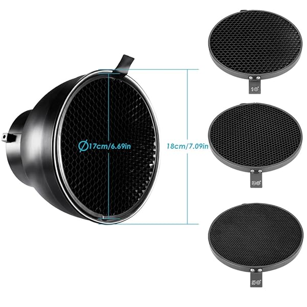 NEEWER Neewer 7-Inch Reflector Diffuser with Honeycomb Grids for Bowens Mount Studio Lights - View 4 of 8