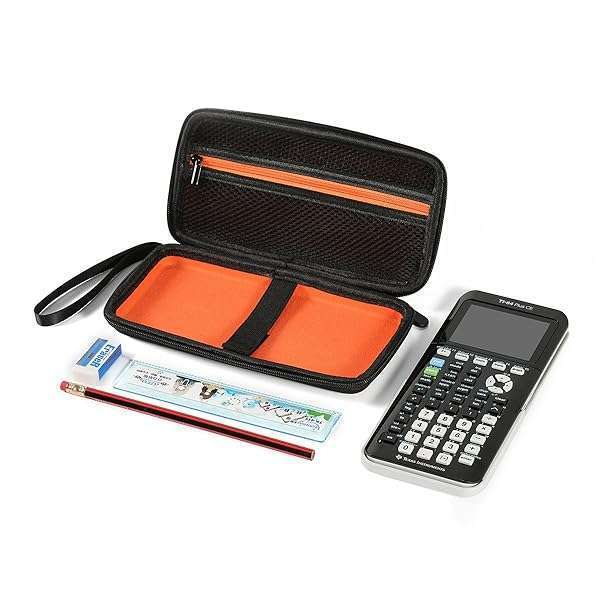 BOVKE Buy BOVKE Hard Graphing Calculator Case for TI-84 Plus & TI-83 Plus - Extra Pocket for Cables & Accessories, Black - View 4 of 7