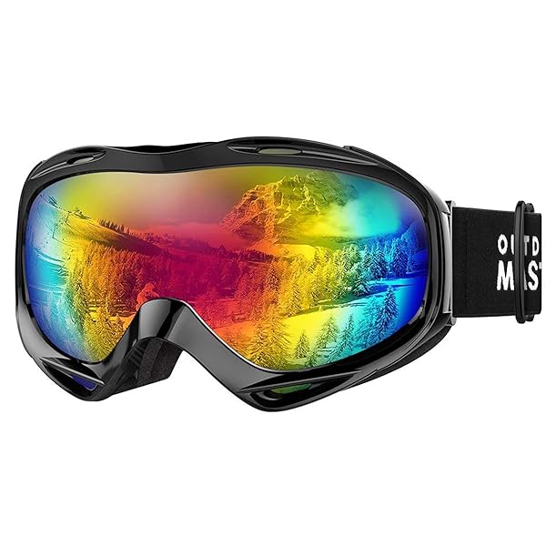 OutdoorMaster OutdoorMaster OTG Ski Goggles - UV Protection Over Glasses for Men, Women & Youth - Black Frame, VLT 15% Grey Lens