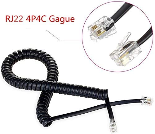 ohCome 5Pack 7.5Feet Pure Copper Coiled Telephone Handset Cord Cable Black Uncoiled Length 1.6Ft to 7.5Ft - View 3 of 5