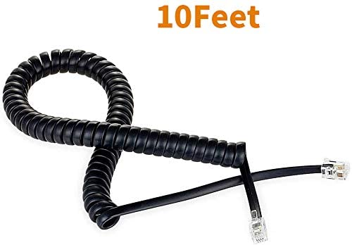 ohCome 5Pack 7.5Feet Pure Copper Coiled Telephone Handset Cord Cable Black Uncoiled Length 1.6Ft to 7.5Ft - View 4 of 5
