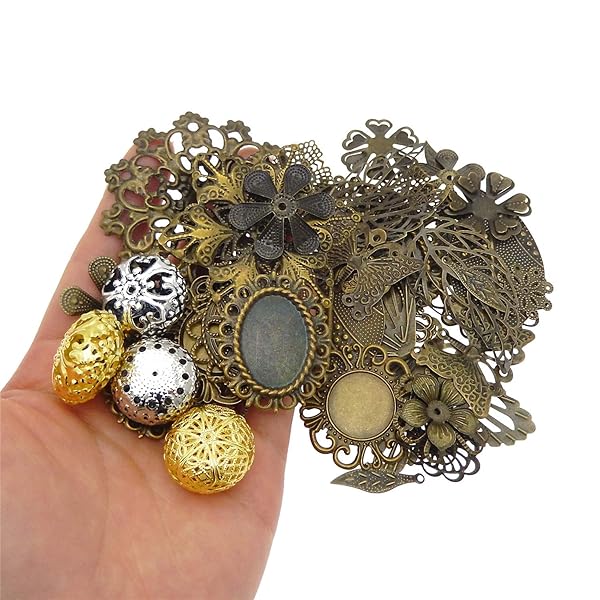 Julie Wang Julie Wang 100 Piece Anchor Charm Mixed Metal Rudder Necklace Bracelet Pendants for Jewelry Making Crafts 4-70 mm - View 4 of 5