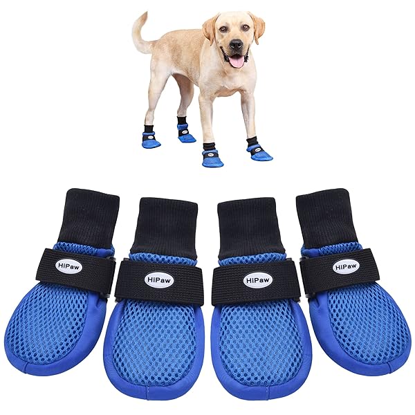 Hipaw Hipaw Dog Shoes for Summer Breathable Comfortable Paw Protectors with Nonslip Rubber Sole Durable Booties for Medium Large Dogs