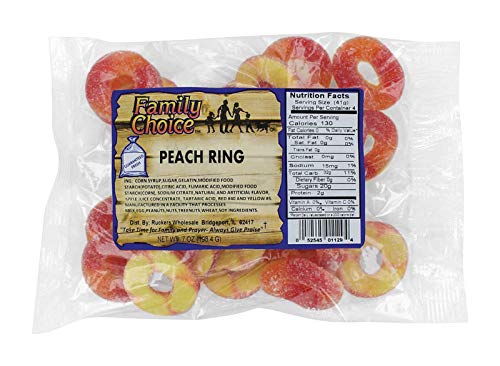 RUCKER'S Buy Ruckers Wholesale Peach Rings 8 Oz - Case of 12 | Delicious Candy Treats